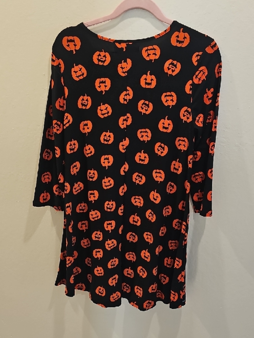 Just One You by Carter's Black & Orange Long Sleeve Pumpkin Print Dress - Picture 5 of 5